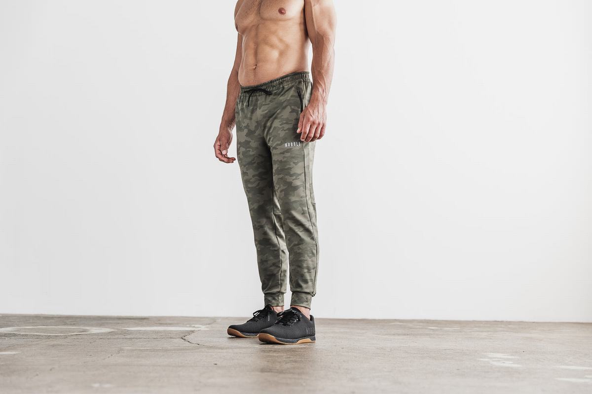 Nobull Men\'s Joggers Green Camo | Australia (LB9138)